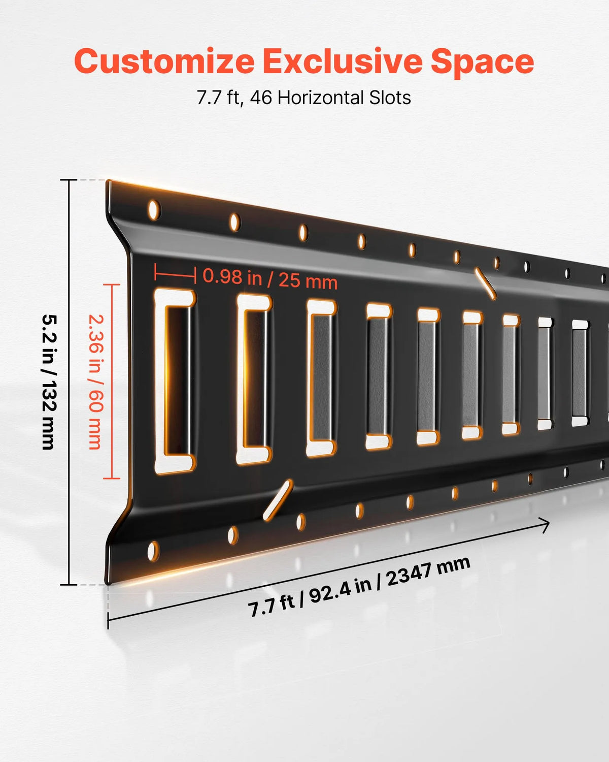VEVOR E-Track Mounting Rails, 4 Pieces, 2.3 m Rails, Secure Cargo and Heavy Items up to 909 kg, Suitable for Garages, Vans, Motorcycle and ATV Fastening