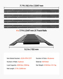 VEVOR E-Track nostiprināšanas sliedes, 4 gab., 2,3 m sliedes, nodrošina kravas un smagu priekšmetu nostiprināšanu līdz 909 kg, piemērots garāžām, furgoniem, motociklu un ATV stiprinājumiem