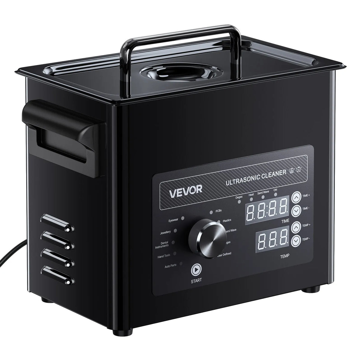 VEVOR 3 l Ultrasonic Cleaner, Professional Ultrasonic Cleaning Machine with Button Control, Stainless Steel Cleaning Equipment with Basket and Cleaning Ball, for Watches, Razors, Jewellery, Coins and More