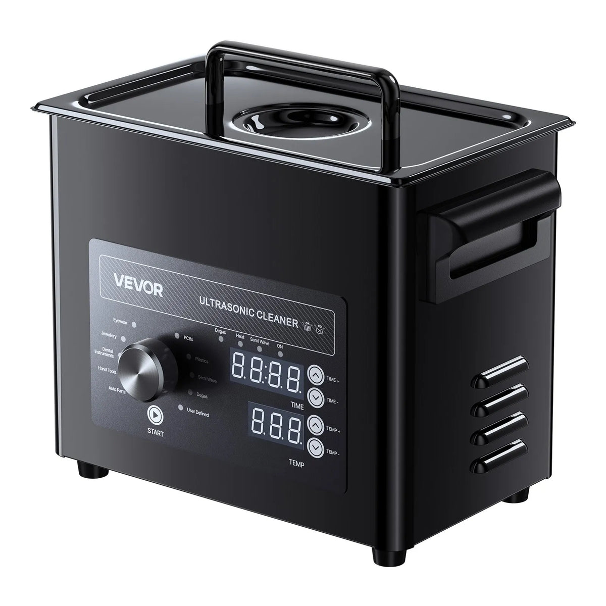 VEVOR 3 l Ultrasonic Cleaner, Professional Ultrasonic Cleaning Machine with Button Control, Stainless Steel Cleaning Equipment with Basket and Cleaning Ball, for Watches, Razors, Jewellery, Coins and More