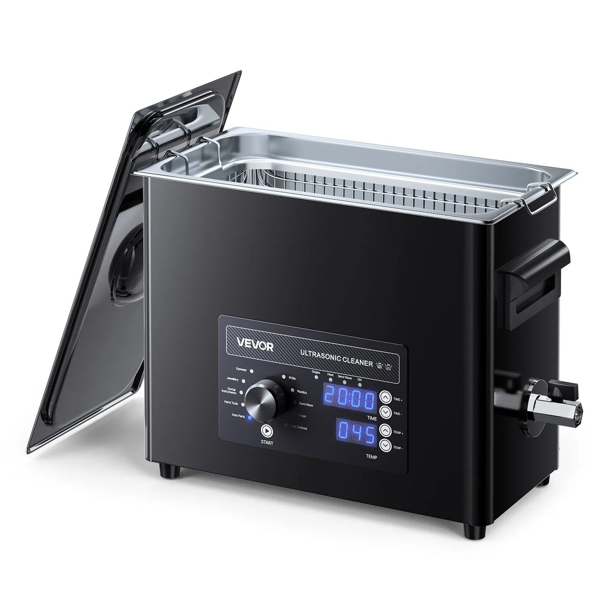 VEVOR 6 L Ultrasonic Cleaner, Professional Ultrasonic Cleaning Machine with Mechanical Control, Stainless Steel Cleaning Device with Basket and Cleaning Balls for Watches, Razors, Jewellery, Coins and Other Items
