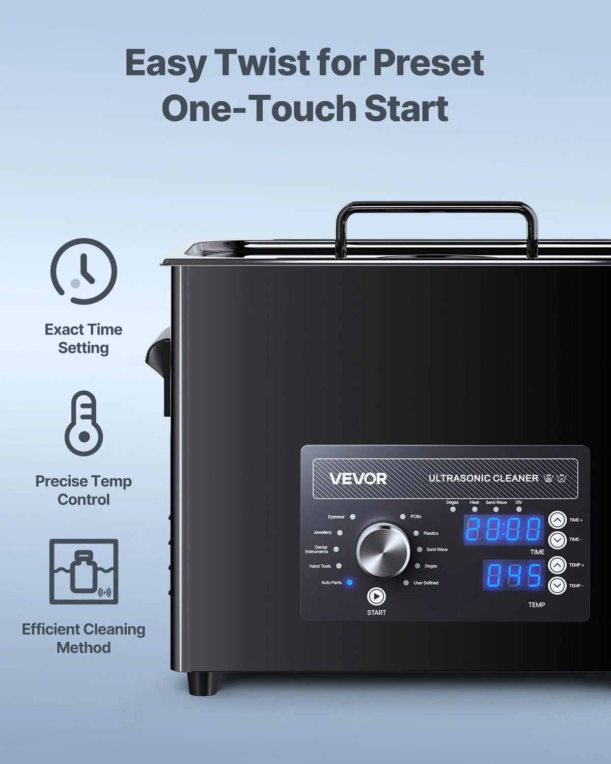 VEVOR 6 L Ultrasonic Cleaner, Professional Ultrasonic Cleaning Machine with Mechanical Control, Stainless Steel Cleaning Device with Basket and Cleaning Balls for Watches, Razors, Jewellery, Coins and Other Items