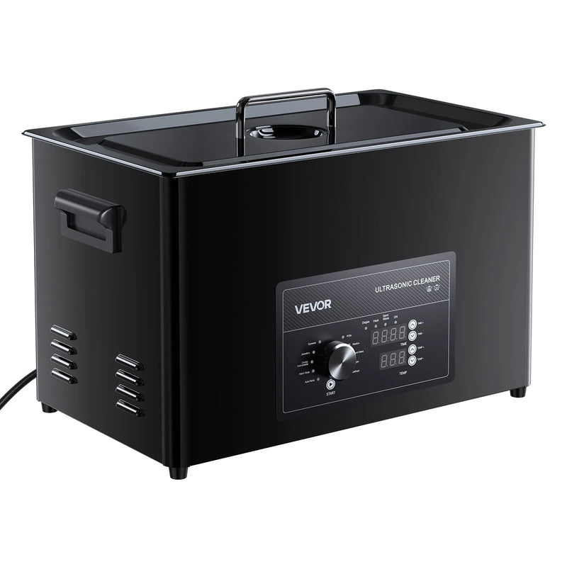 VEVOR 30 l ultraskaņas tīrītājs ar regulatora vadību, profesionāla nerūsējošā tērauda tīrīšanas iekārta ar grozu un tīrīšanas bumbiņu pulksteņiem, rotaslietām, monētām un citiem priekšmetiem