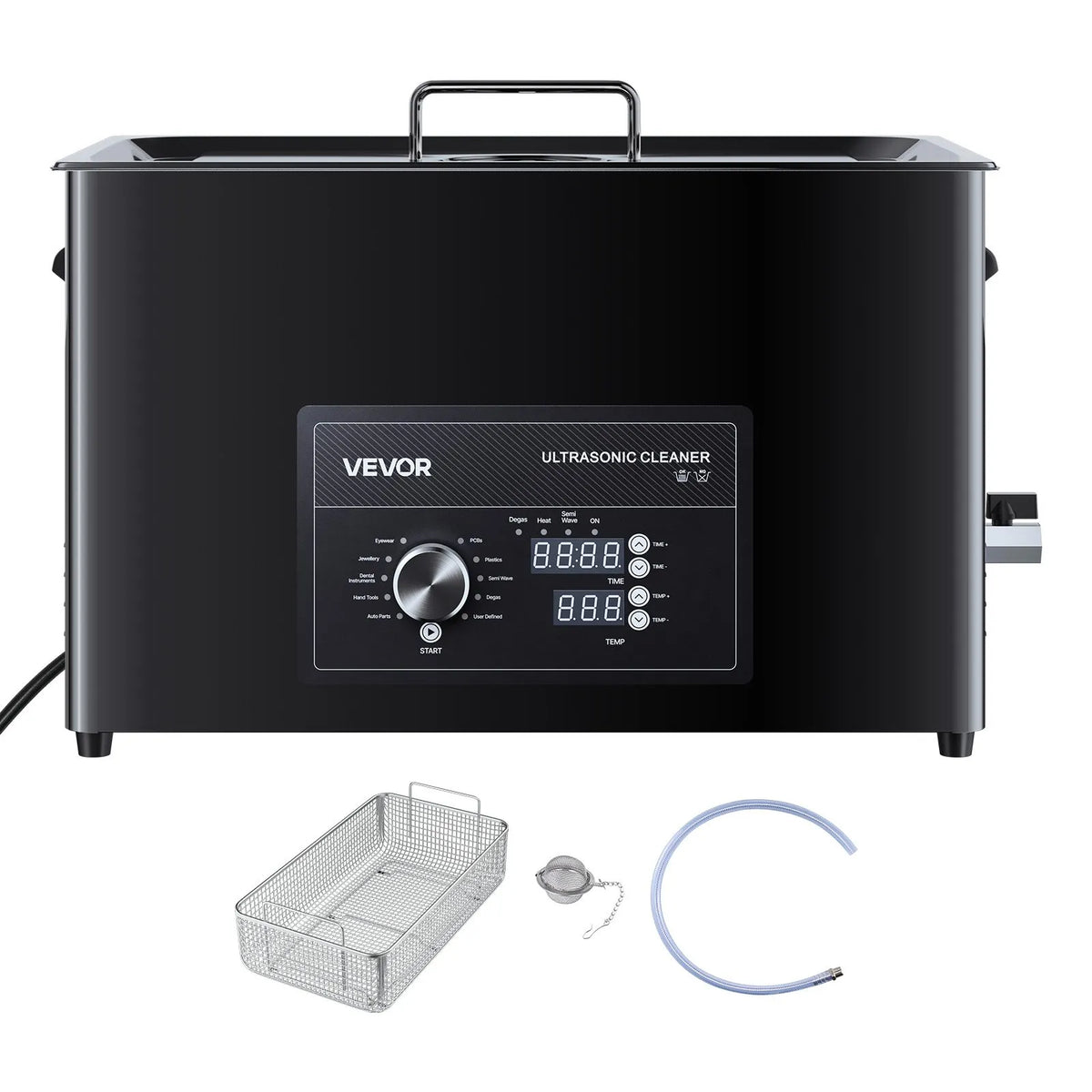 VEVOR 30 L Ultrasonic Cleaner with Timer Control, Professional Stainless Steel Cleaning Machine with Basket and Cleaning Balls for Watches, Jewellery, Coins and Other Items