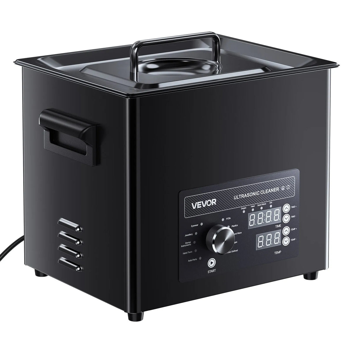 VEVOR 10 l Ultrasonic Cleaner, Professional Ultrasonic Cleaning Machine with Manual Control, Stainless Steel Cleaning Device with Basket and Cleaning Balls for Watches, Razors, Jewellery, Coins and Other Items