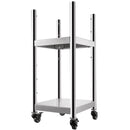 VEVOR rīsu sildītāja statīvs, 35,5 x 35,5 cm, nerūsējošais tērauds, ar diviem apakšplauktiem un riteņiem