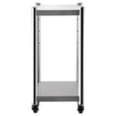 VEVOR rīsu sildītāja statīvs, 35,5 x 35,5 cm, nerūsējošais tērauds, ar diviem apakšplauktiem un riteņiem