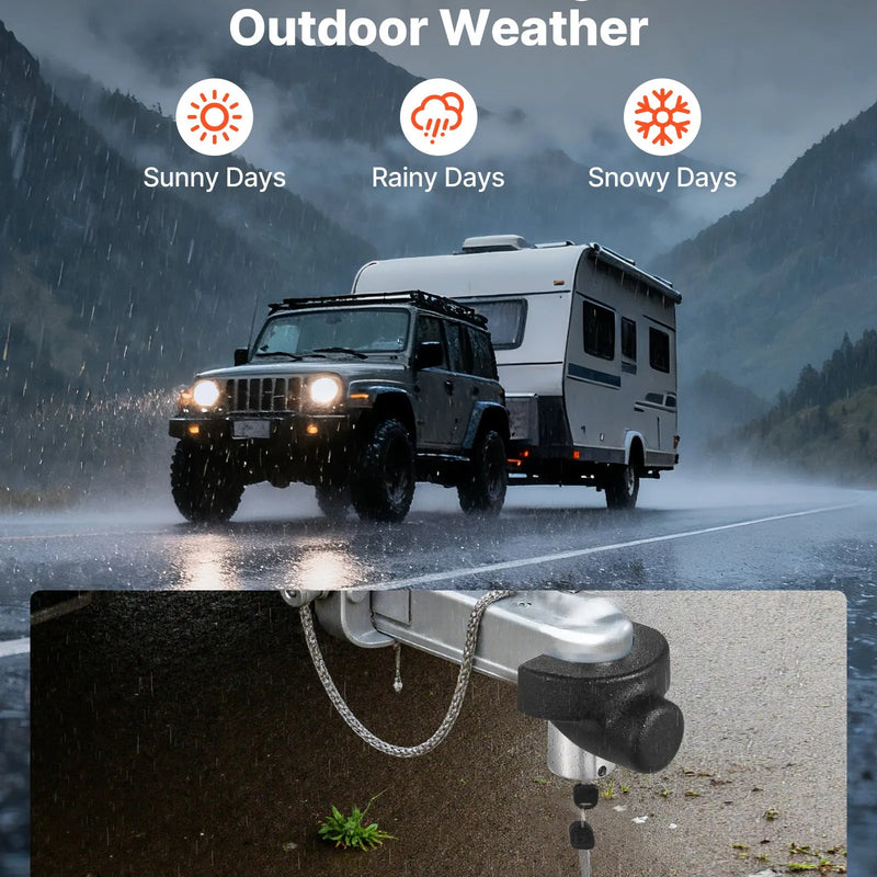 VEVOR piekabes sakabes slēdzene, saderīga ar 58,7 mm sakabēm, pastiprināta pretaizdzīšanas lodveida slēdzene ar 3 atslēgām, izturīga pret uzlaušanu un triecieniem, piemērota kemperiem, laivām, bezceļu transportlīdzekļiem un piekabēm