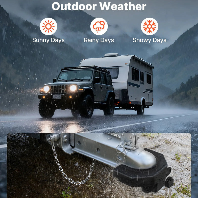 VEVOR piekabes sakabes slēdzenes komplekts, saderīgs ar 58,7 mm sakabēm, izturīga pretaizdzīšanas piekabes lodveida sakabes slēdzene ar 3 atslēgām un piekaramo slēdzeni, izturīga pret uzlaušanu un triecieniem, piemērota kemperiem, laivām un piekabēm