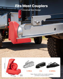 VEVOR piekabes sakabes slēdzene, piemērota 46 mm, 50,8 mm un 58,7 mm sakabēm, pastiprināta pretzagļu piekabes lodveida slēdzene ar 3 atslēgām, izturīga pret uzlaušanu un triecieniem, piemērota kemperiem, laivām un piekabēm, sarkana