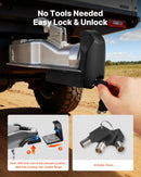 VEVOR piekabes sakabes slēdzene, piemērota 46 mm, 50,8 mm un 58,7 mm sakabēm, pastiprināta pretzagļu lodveida sakabes slēdzene ar 3 atslēgām, izturīga pret uzlaušanu un triecieniem, piemērota kemperiem, laivām un piekabēm, melna