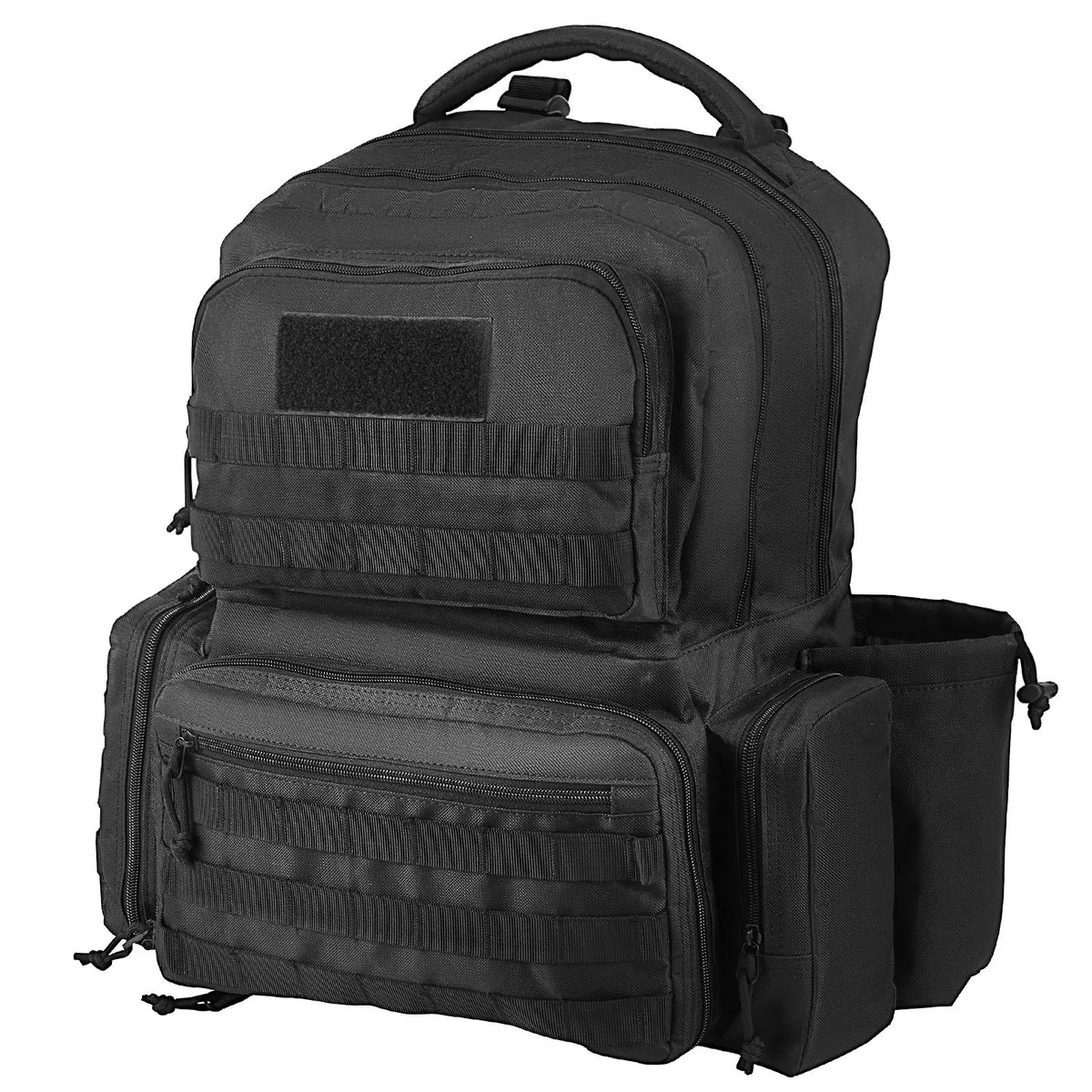 Tactical Backpack for 6 Pistols — 6 Independent Pouches, 10 Magazines, Lockable, Black