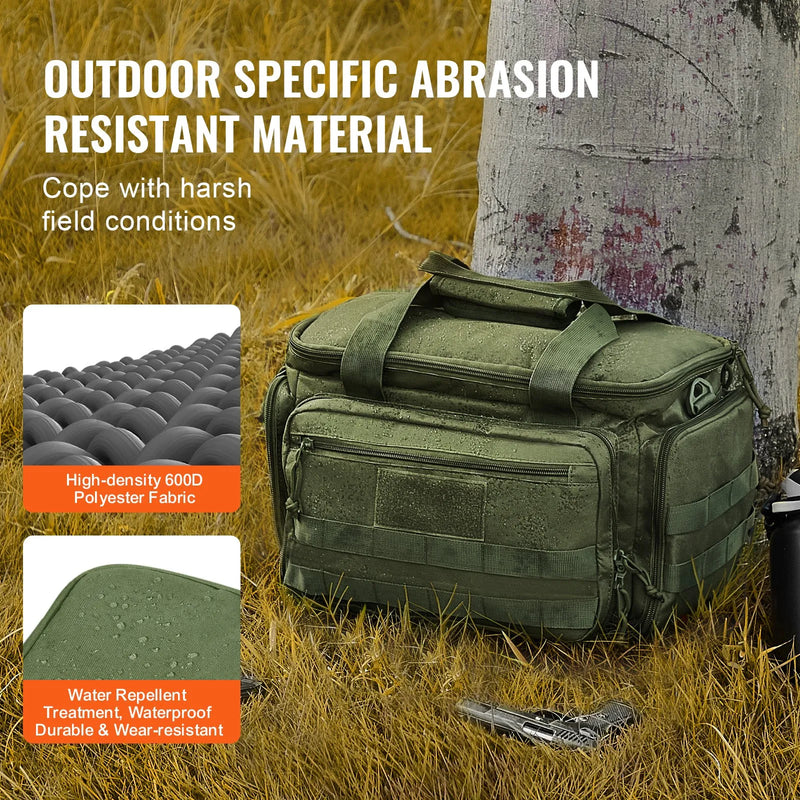 Taktiskā šautuves soma 4 pistolēm — 3 noņemami ieliktnīši, 6 magazīnas, vienpleca siksna, zaļa