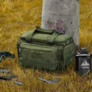 Taktiskā šautuves soma 4 pistolēm — 3 noņemami ieliktnīši, 6 magazīnas, vienpleca siksna, zaļa