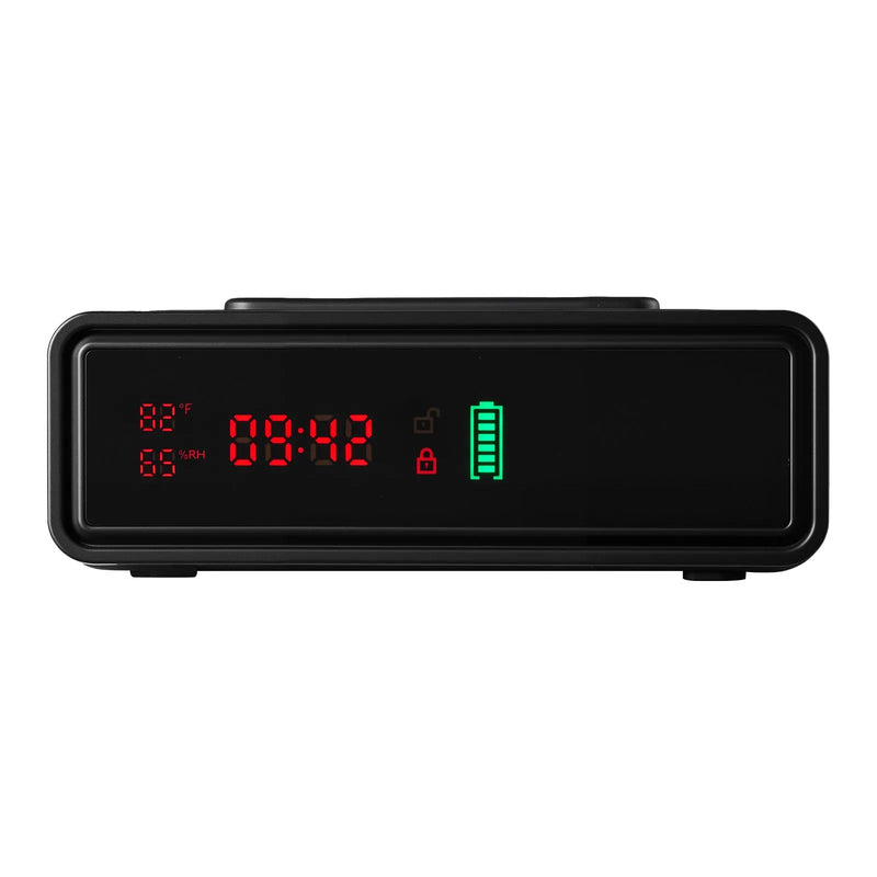 VEVOR pistoles atvilktnes seifs, ieroču seifs ar pirkstu nospieduma, paroles un atslēgas piekļuvi, ātrās piekļuves sistēma ar displeju, paredzēts 2 pistolēm un aptverēm, ar bezvadu uzlādi, lietošanai uz galda vai pie gultas