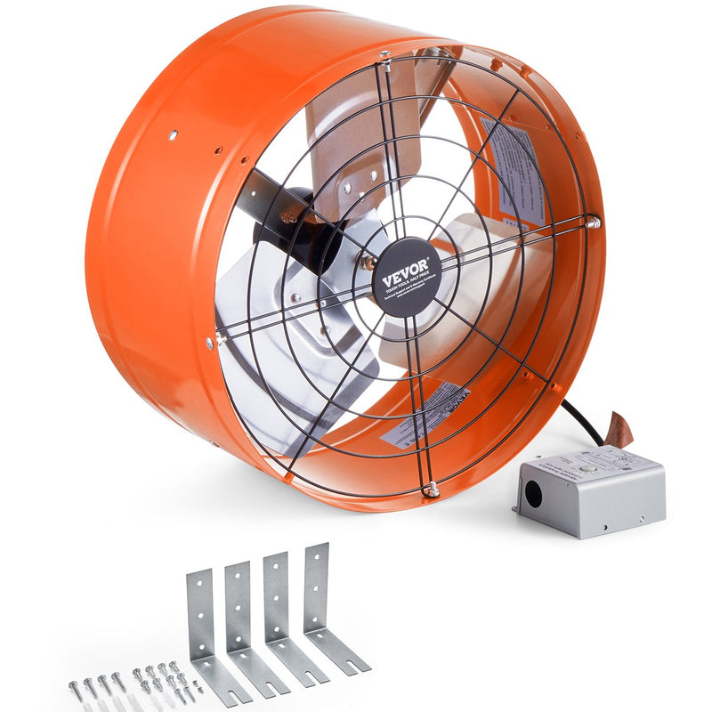 VEVOR 38 cm sienas stiprināmais bēniņu izplūdes ventilators, 2804 m³/h, ar regulējamu termostatu