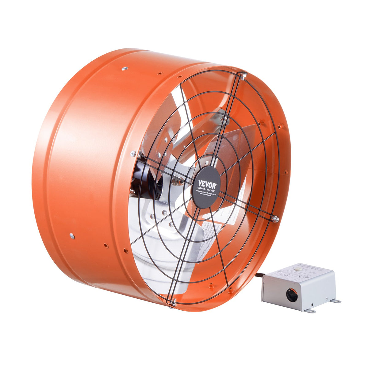 VEVOR 38 cm sienas stiprināmais bēniņu izplūdes ventilators, 2804 m³/h, ar regulējamu termostatu