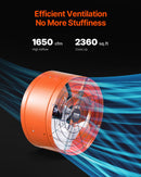 VEVOR 38 cm sienas stiprināmais bēniņu izplūdes ventilators, 2804 m³/h, ar regulējamu termostatu