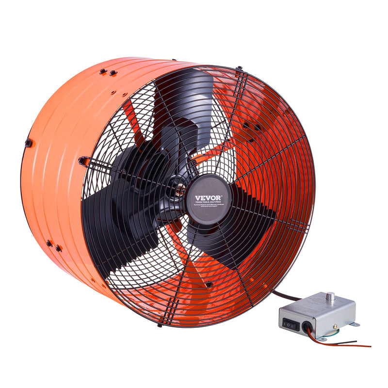 VEVOR 40,6 cm sienas stiprināmais bēniņu ventilators, 4995 m³/h, ar regulējamu termostatu
