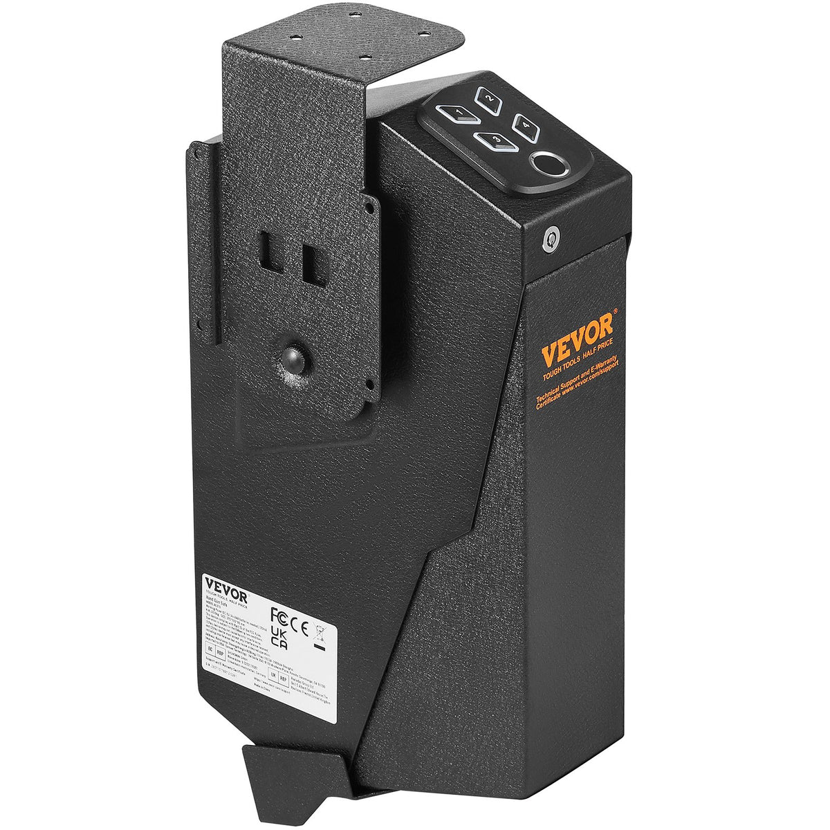 VEVOR Wall-Mounted Gun Safe – Biometric Safe with 3 Access Methods, Fits 1 Pistol