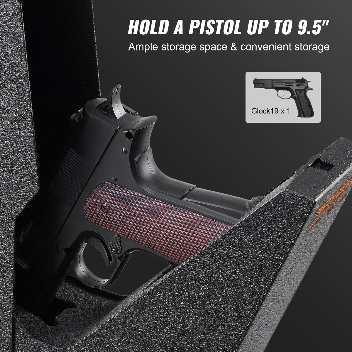 VEVOR Wall-Mounted Gun Safe – Biometric Safe with 3 Access Methods, Fits 1 Pistol