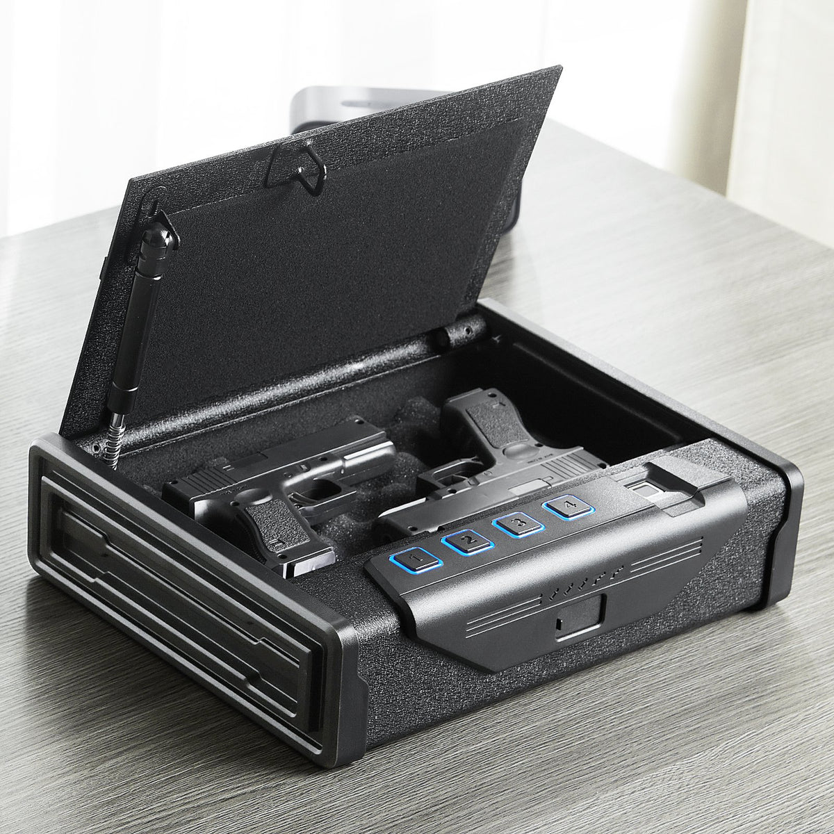 VEVOR Biometric Gun Safe with 3 Access Methods – Fits 2 Pistols