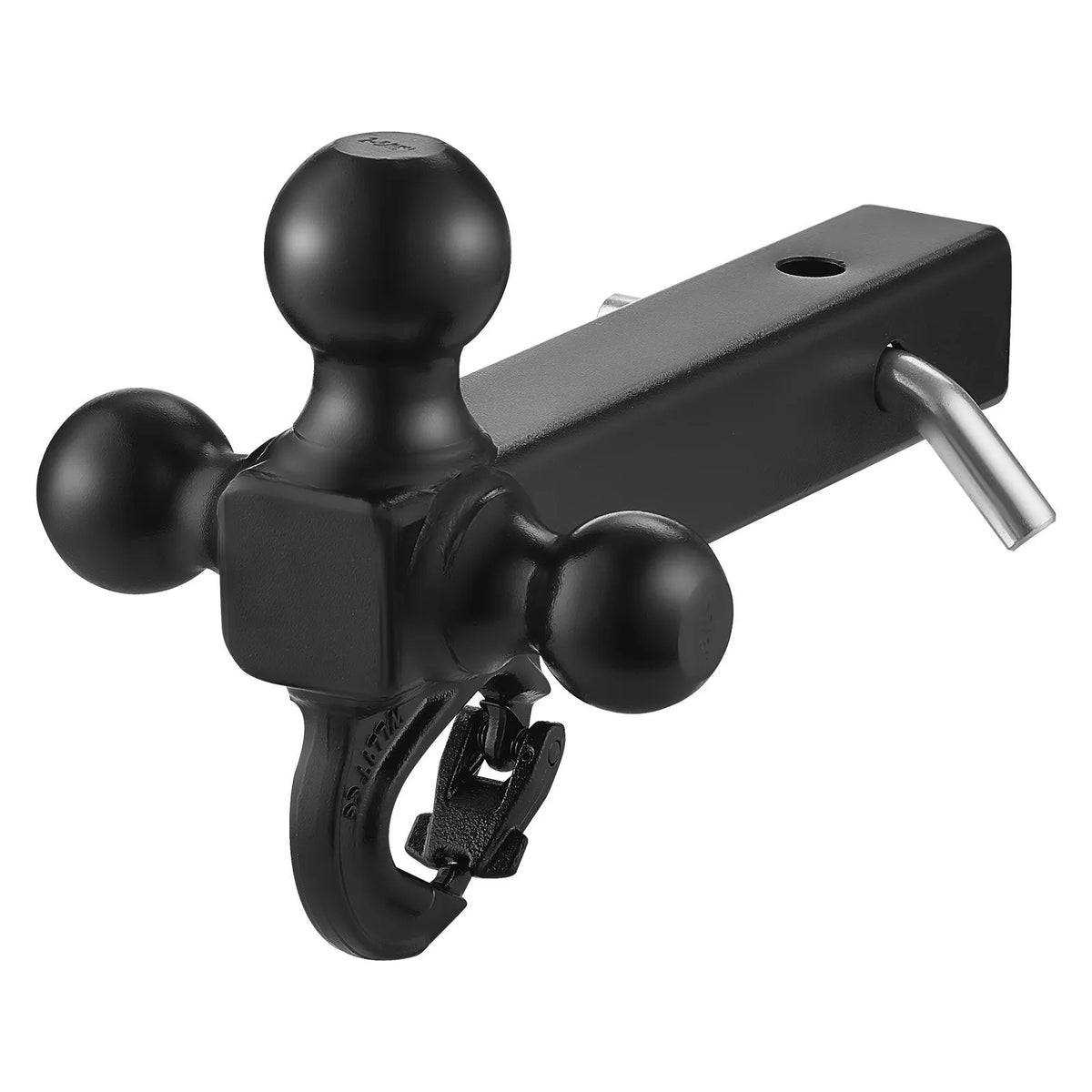 VEVOR Tow Hitch with 50 mm Receiver, Triple Ball Hitch (47.6 mm, 50 mm, 58.7 mm) and Towing Hook, Carbon Steel, Load Capacity up to 6,800 kg