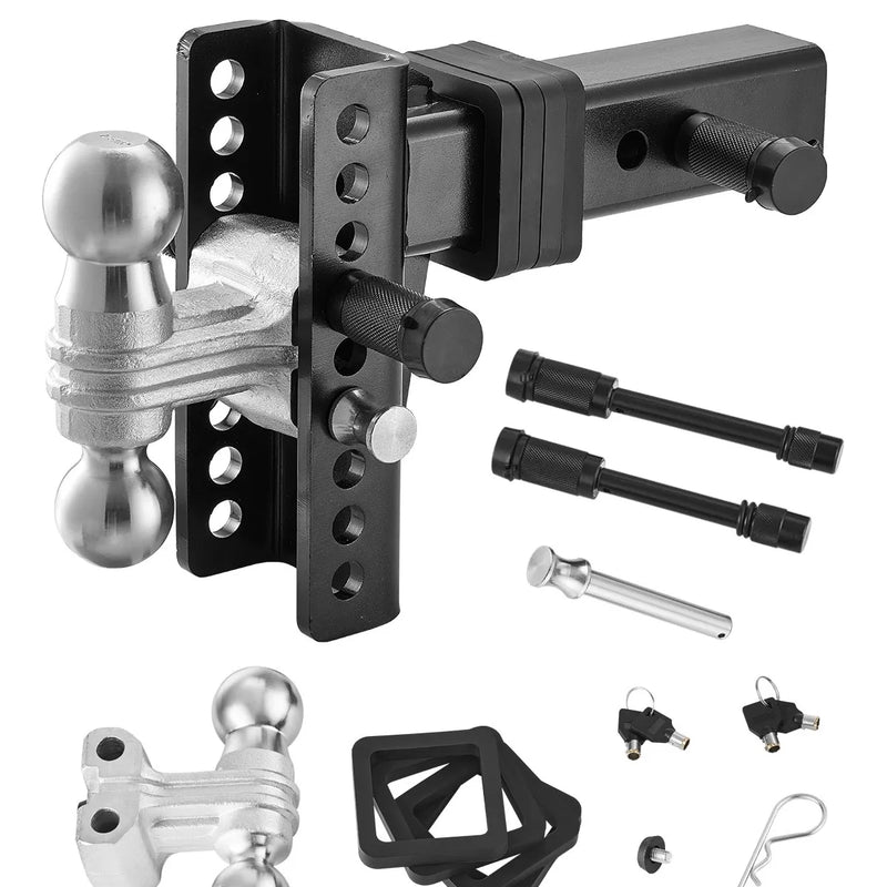 Regulējams piekabes āķis 63,5 mm uztvērējam, 152 mm nolaižamais trīskāršais lodveida āķis, vilkšanas jauda 9 979 kg.