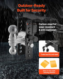 Regulējams piekabes āķis 63,5 mm uztvērējam, 152 mm nolaižamais trīskāršais lodveida āķis, vilkšanas jauda 9 979 kg.