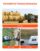 Regulējams piekabes āķis 63,5 mm uztvērējam, 152 mm nolaižamais trīskāršais lodveida āķis, vilkšanas jauda 9 979 kg.