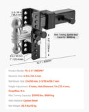 Regulējams piekabes āķis 63,5 mm uztvērējam, 152 mm nolaižamais trīskāršais lodveida āķis, vilkšanas jauda 9 979 kg.