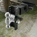 Regulējams piekabes āķis 63,5 mm uztvērējam, 152 mm nolaižamais trīskāršais lodveida āķis, vilkšanas jauda 9 979 kg.