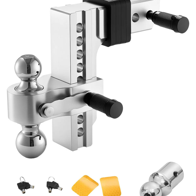 Regulējams piekabes āķis ar 63,5 mm sakabi, 203 mm nolaišanu, trīskāršo lodveida āķi, kravnesība 8 390 kg