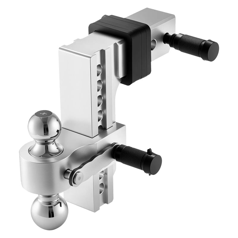 Regulējams piekabes āķis ar 63,5 mm sakabi, 203 mm nolaišanu, trīskāršo lodveida āķi, kravnesība 8 390 kg