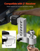 Regulējams piekabes āķis 50 mm uztvērējs, 152 mm nolaišana, trīslodveida āķis, 6800 kg