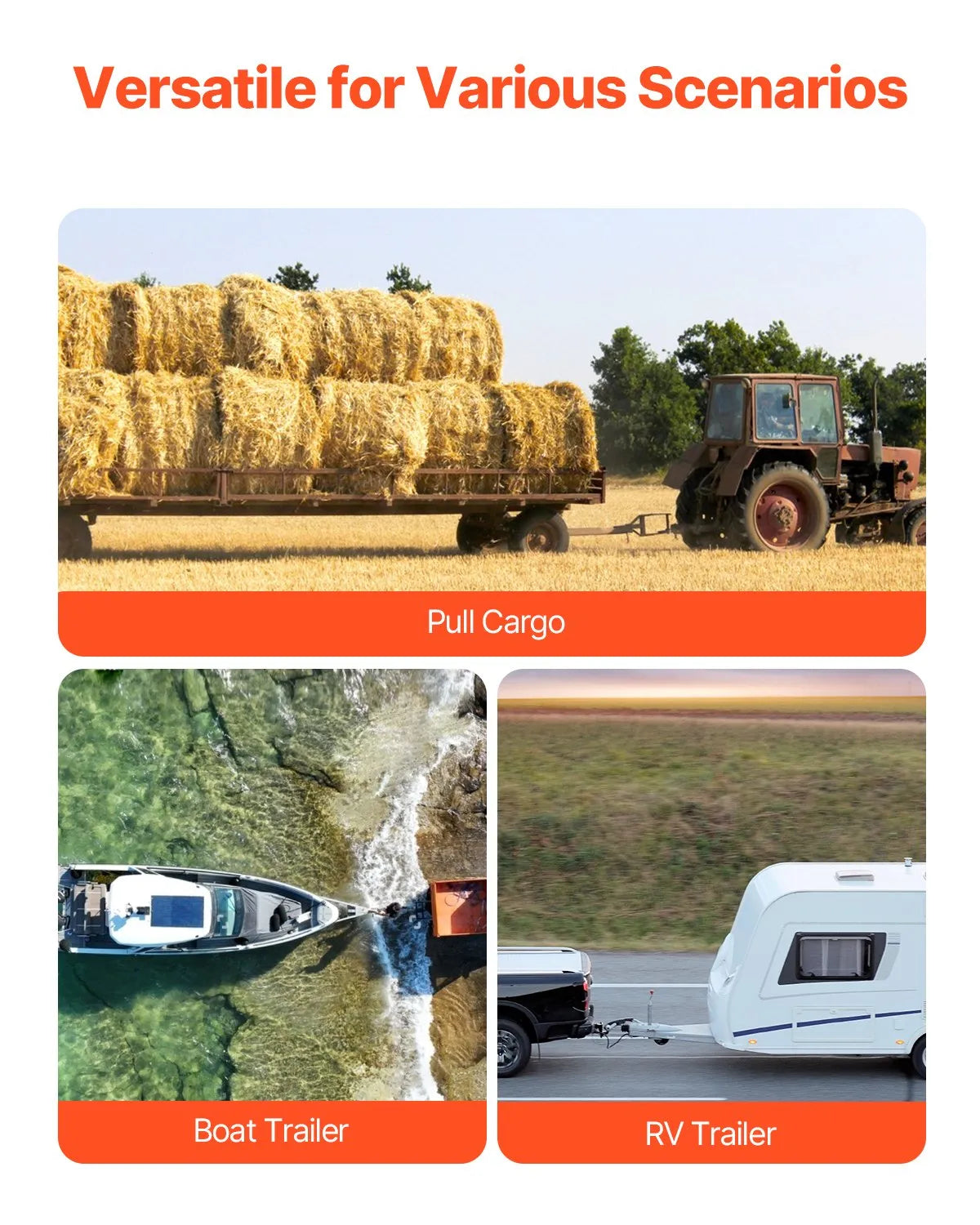 Regulējams piekabes āķis 50 mm uztvērējs, 152 mm nolaišana, trīslodveida āķis, 6800 kg