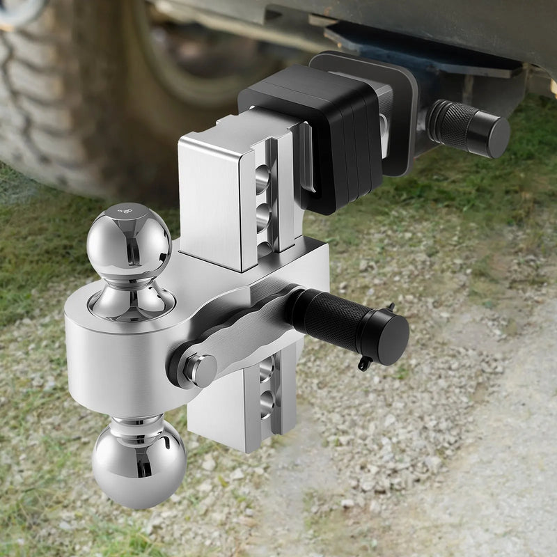 Regulējams piekabes āķis 50 mm uztvērējs, 152 mm nolaišana, trīslodveida āķis, 6800 kg