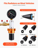 VEVOR radiatora vakuuma uzpildes komplekts, dzesēšanas sistēmas vakuuma un šķidruma uzpildes rīks ar manometru, pārnēsājams komplekts ar koferi, universāla saderība automašīnām, furgoniem, SUV un kravas auto