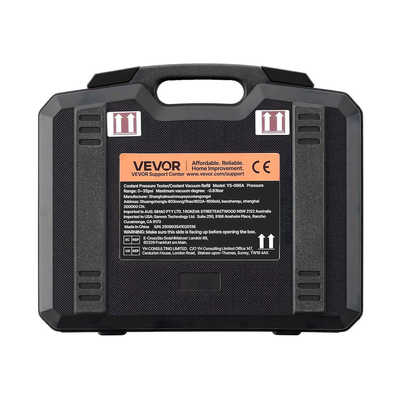 VEVOR dzesēšanas sistēmas spiediena testa komplekts, 28 daļas, radiatora vakuuma uzpildes komplekts ar 4 adapteriem, universāla saderība, ar spiediena sūkni un alumīnija sakausējuma uzpildes ierīci