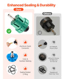 VEVOR dzesēšanas sistēmas spiediena testa komplekts, 28 daļas, radiatora vakuuma uzpildes komplekts ar 4 adapteriem, universāla saderība, ar spiediena sūkni un alumīnija sakausējuma uzpildes ierīci