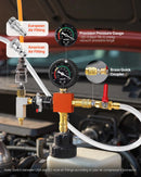 VEVOR dzesēšanas sistēmas spiediena testa komplekts, 28 daļas, radiatora vakuuma uzpildes komplekts ar 4 adapteriem, universāla saderība, ar spiediena sūkni un alumīnija sakausējuma uzpildes ierīci