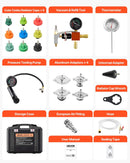 VEVOR dzesēšanas sistēmas spiediena testa komplekts, 28 daļas, radiatora vakuuma uzpildes komplekts ar 4 adapteriem, universāla saderība, ar spiediena sūkni un alumīnija sakausējuma uzpildes ierīci