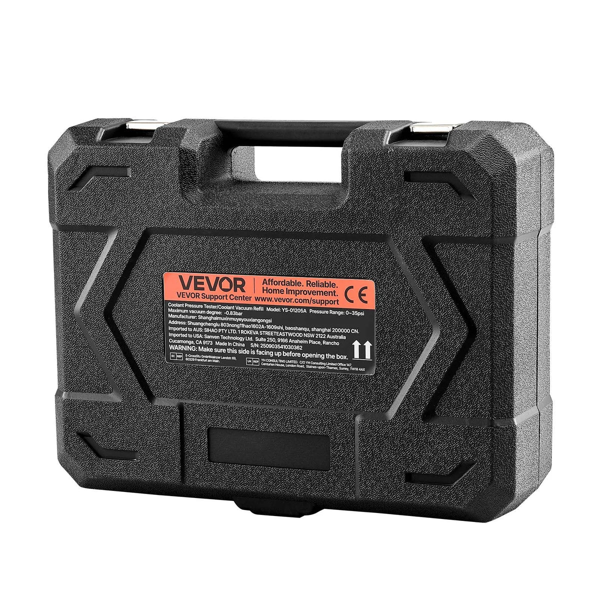 VEVOR Coolant Pressure Tester Kit, 47-Piece Radiator Vacuum Fill System with 3 Metal Adapters, Universal Automotive Cooling System Diagnostic Tool with Pressure Pump and Plastic Fill Tank
