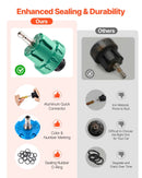 VEVOR dzesēšanas šķidruma spiediena testera komplekts, 47 daļu radiatora vakuuma uzpildes sistēma ar 3 metāla adapteriem, universāls automobiļu dzesēšanas sistēmu diagnostikas instruments ar spiediena sūkni un plastmasas uzpildes tvertni