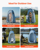 VEVOR automātiski uzstādāma dušas telts, pārnēsājama privātuma telts pārģērbšanai ar mietiņiem, stiprinājuma virvēm un pārnēsāšanas somu, 190T poliesters ar sudraba pārklājumu, ātra uzstādīšana, piemērota kempingam, pludmalei un makšķerēšanai, zila