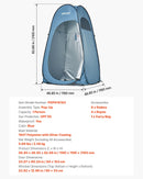 VEVOR automātiski uzstādāma dušas telts, pārnēsājama privātuma telts pārģērbšanai ar mietiņiem, stiprinājuma virvēm un pārnēsāšanas somu, 190T poliesters ar sudraba pārklājumu, ātra uzstādīšana, piemērota kempingam, pludmalei un makšķerēšanai, zila