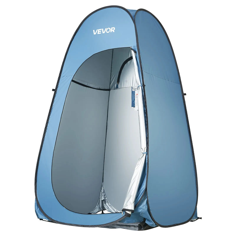 VEVOR automātiski uzstādāma dušas telts, pārnēsājama privātuma telts pārģērbšanai ar dušas maisu, mietiņiem, stiprinājuma virvēm un pārnēsāšanas somu, 190T poliesters ar sudraba pārklājumu, ātra uzstādīšana, piemērota kempingam, pludmalei un makšķerēšanai