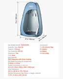 VEVOR automātiski uzstādāma dušas telts, pārnēsājama privātuma telts pārģērbšanai ar dušas maisu, mietiņiem, stiprinājuma virvēm un pārnēsāšanas somu, 190T poliesters ar sudraba pārklājumu, ātra uzstādīšana, piemērota kempingam, pludmalei un makšķerēšanai