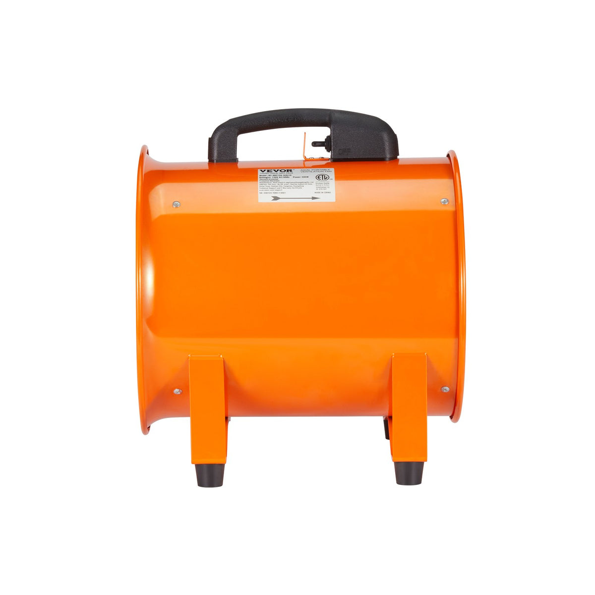 VEVOR Portable Fan: 254 mm Cylindrical Fan, 10 m Flexible Air Duct, 300W, 1720 CFM, Ideal for Industrial Use, Workshops, Homes and More, for Extracting Dust and Smoke, Heavy-Duty
