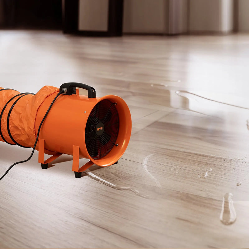 Pārvietojamais ventilators 305 mm, 365 W, 5 m gaisa vads, 4 373 m³/h, rūpniecisks nosūcējs putekļiem un dūmiem